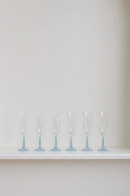 Frosted Stem Champagne Glasses (6)