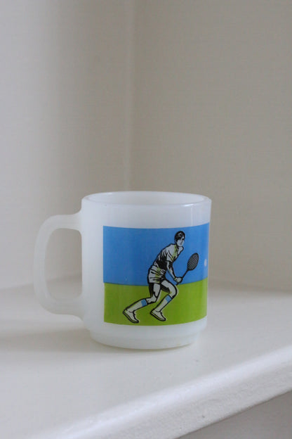 ‘Tennis’ Milk Glass Mug