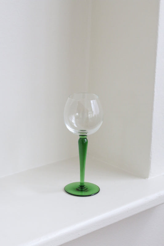 Green Stem Wine Glasses (4)