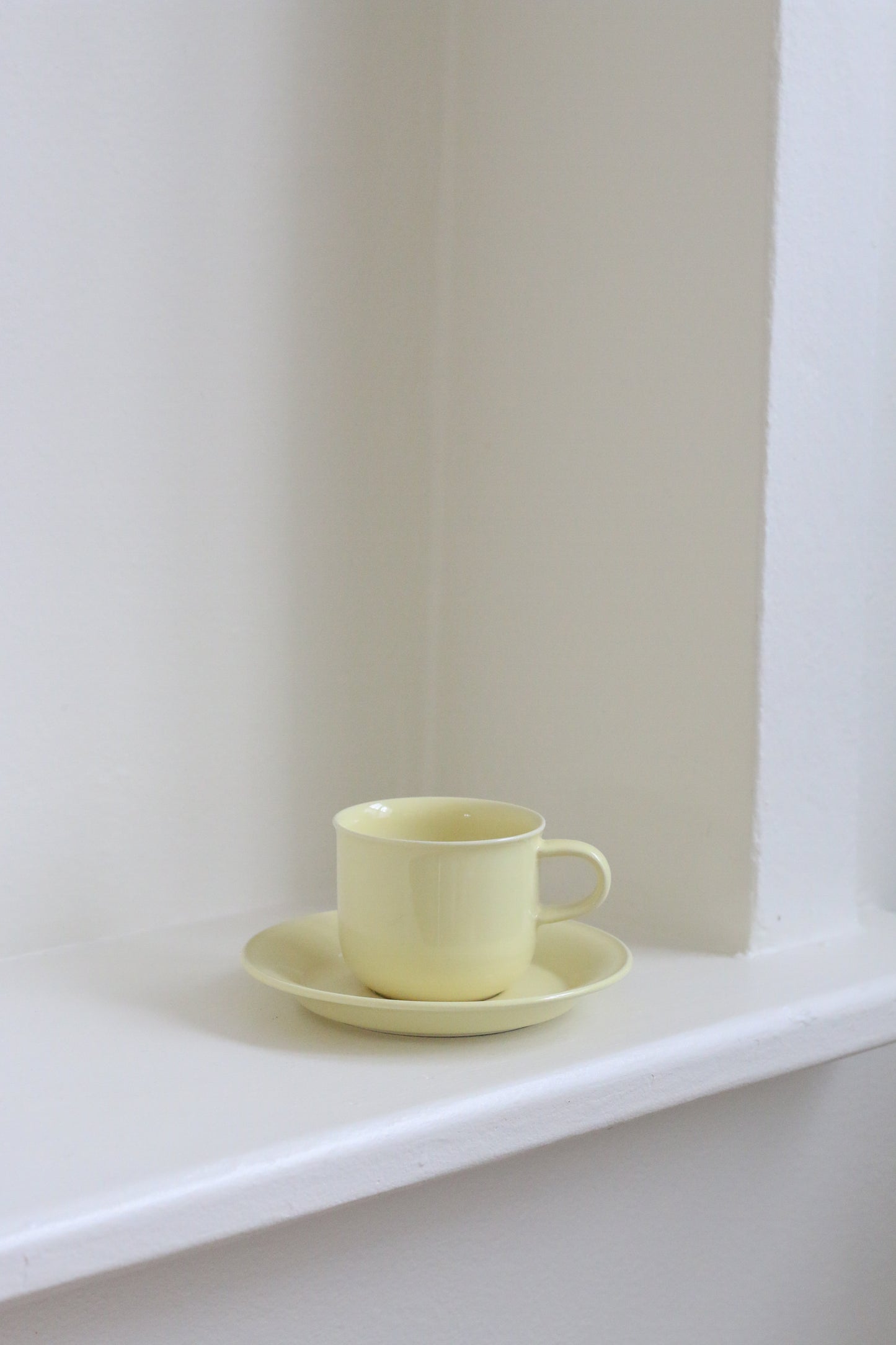 Yellow Ceramic Mug & Saucer Set