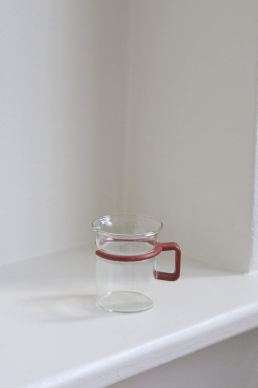 Vintage Bodum Glass Mug - Burgundy